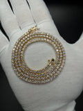 22" Gold over Silver 18ctw VS/VVS Lab Diamond Tennis Chain 3.5mm 33.1g