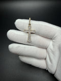 1.5" 10k Yellow Gold 3/4ctw VS/VVS Lab Diamond Flared Cross 6.8mm Bail 1.95g