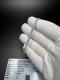 7" 14k White Gold 7.17ctw E-F VS Lab Diamond Tennis Bracelet EGL Certified 3.5mm 8.84g