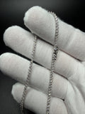18" Silver 3ctw VS/VVS Lab Diamond Tennis Chain 2.4mm 11.3g