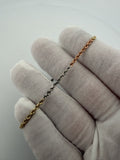 7 inch 2.5mm tri-color rope bracelet in 14K gold, 3.4g, view 6 - Ott Family Jewelry