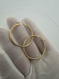 35mm x 2mm 14K Yellow Gold Hoops 2.51g