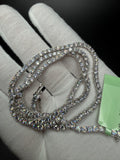 21" Silver 16ctw VS/VVS Lab Diamond Tennis Chain 3.4mm 21.3g