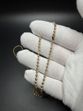 24" 14k Yellow Gold Dia Cut Moon Bead Chain 3mm 15.63g