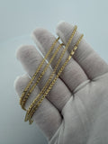 22" 14k Yellow Gold Foxtail Franco 2mm 3.93g