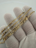 22 inch 3mm Figaro chain in 14K yellow gold, 7.2g, view 6 - Ott Family Jewelry