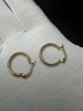 15mm 14K Yellow Gold Fancy Hoops 1.32g