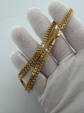 22" 14K Yellow Gold Foxtail Franco 3mm 10.8g