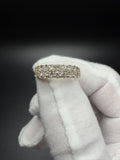 Size 10 Gold over Silver 1.75ctw VS/VVS Lab Diamond 2 Row Ring 6mm 4.3g