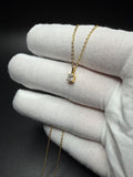 18" Gold over Silver Chain 1/4ctw Round Lab Diamond Solitaire Pendant 1.5g