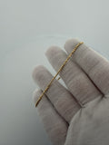 7.5" 14k Yellow Gold Diamond Cut Moon Bead Bracelet 2mm 2.9g