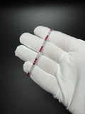 7" Silver 3ctw Lab Diamond & Ruby Alternating Tennis Bracelet 3mm 6.6g