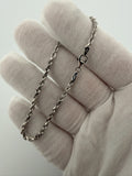 7.5 inch 3mm rope bracelet in 14K white gold, 5.9g, view 6 - Ott Family Jewelry