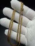 22" 14k Yellow Gold Dia Cut Moon Bead Chain 3mm 14.6g