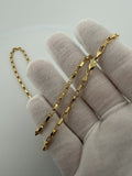 20" 14k Yellow Gold Fancy Paperclip 3.5mm 6.81g