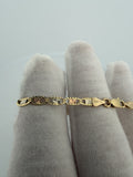6" 14K Yellow Gold Tri-Color Valentino Baby ID Bracelet 3.5mm 4.05g