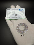 17" 14k White Gold 9.97ctw E-F VS Lab Diamond Tennis Chain EGL Certified 2.8mm 14.81g