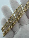 24" 14K Yellow Gold Rope Chain 3mm 18.5g