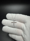 18" 14k White Gold Chain & 1" 1ctw VS/VVS Lab Diamond Cross 1.5g