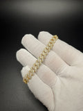 8mm Moissanite Cuban Bracelet, 4.3ctw D VVS1, GRA Certified, Gold Over 925 Silver, 7" (20.9g)