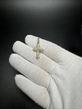 1.25" 10k Yellow Gold 1/2ctw VS/VVS Lab Diamond Budded Cross 6mm Bail 1.7g