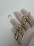 24" 14K Yellow Gold Rope Chain 3.7mm 8.3g