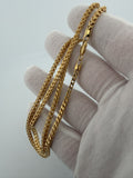 22" 14K Yellow Gold Foxtail Franco 3mm 10.65g