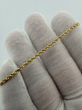 7" 14K Yellow Gold Rope Bracelet 2.5mm 3.42g