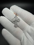 1.5" Silver 1ctw VS/VVS Lab Diamond Gothic Cross 5mm Bail 2.4g