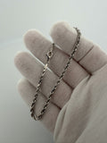 7.5" 14K White Gold Rope 3mm 5.92g