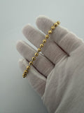 8" 14K Yellow Gold Diamond Cut Moon Bead 5mm 12.9g