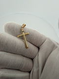 1.5" 14K Yellow Gold Round Cross 5.6mm Bail 1.33g