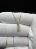 20" 14k Yellow Gold Mariner Chain & 1/3ctw Natural Diamond Drop Cluster Pendant 2.63g