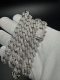 22" 12mm silver moissanite Cuban chain, 28.83ctw D VVS1, 118.7g – Ott Family Jewelry (6)