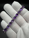 7.25" 6mm natural amethyst tennis bracelet, 30ctw, 925 silver, 14.6g – Ott Family Jewelry (6)