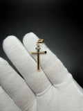 1.5" 14K yellow gold round cross pendant, 1.35g – Ott Family Jewelry (6)