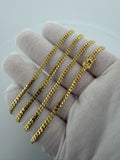 24" 14k Yellow Gold Cuban 3mm 16.34g