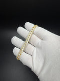 8mm Moissanite Cuban Bracelet, 4.9ctw D VVS1, GRA Certified, Gold Over 925 Silver, 8" (23.1g)