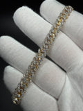 8" Gold over Silver 6ctw VS/VVS Lab Diamond Cuban Bracelet 8mm 19.2g
