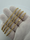 24" 14k Yellow Gold Rope 3mm 18.4g