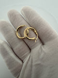 20mm x 3mm 14K Yellow Gold Hoops 1.9g