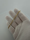 8" 10K Yellow Gold Rope Bracelet 3mm 5.7g
