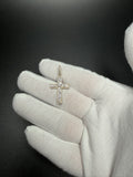 1.25" 10k Yellow Gold .6ctw VS/VVS Lab Diamond Latin Cross 6mm Bail 1.9g