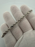 8" 14K White Gold Rope 4.5mm 14.25g