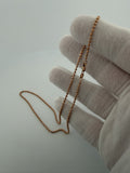 16" 14K Rose Gold Diamond Cut Moon Bead 2mm 5.02g