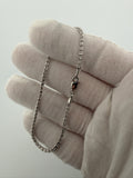 8 inch 2.5mm ice chain bracelet in 14K white gold, 3.72g, view 6 - Ott Family Jewelry