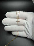 18" Gold over Silver Chain 3/4" .5ctw Lab Diamond Cross 1.9g