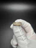 Size 10 Gold over Silver 2ctw VS/VVS 3 Row Lab Diamond Ring 6.2g