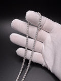20" Silver 15ctw Moissanite Tennis Chain 3mm 25.0g