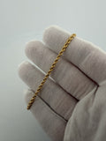 7.25 inch 3mm rope bracelet in 14K yellow gold, 1.31g, view 6 - Ott Family Jewelry